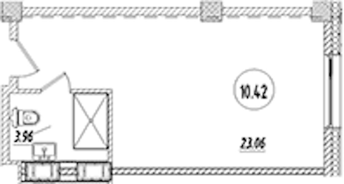Квартира студия 27.02 м², 10/9 эт., Апарт-отель «Апарт отель Well»
